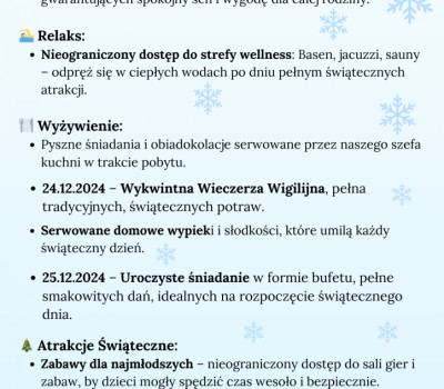 Graniczny Kompleks Rekreacyjno-Wypoczynkowy w miejscowości Zwardoń - Święta i Sylwester