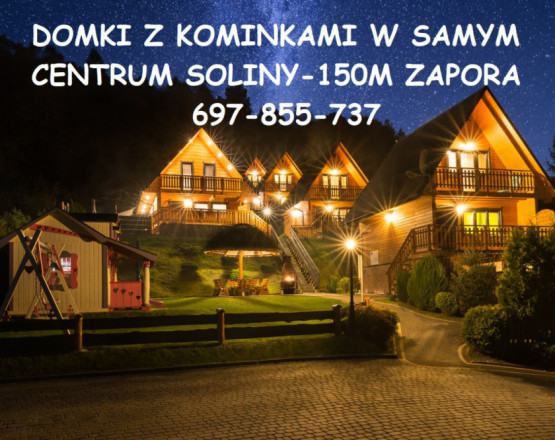 DOMKI W SAMYM CENTRUM SOLINY !! KOMINKI !! 150 METRÓW DO ZAPORY !! CAŁY ROK !! w miejscowości Solina