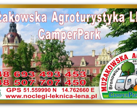 Mużakowska Agroturystyka CamperPark Pole namiotowe Lena Bronowice w miejscowości Łęknica
