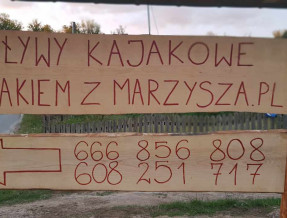 Kajakiem z Marzysza  w miejscowości Marzysz Drugi