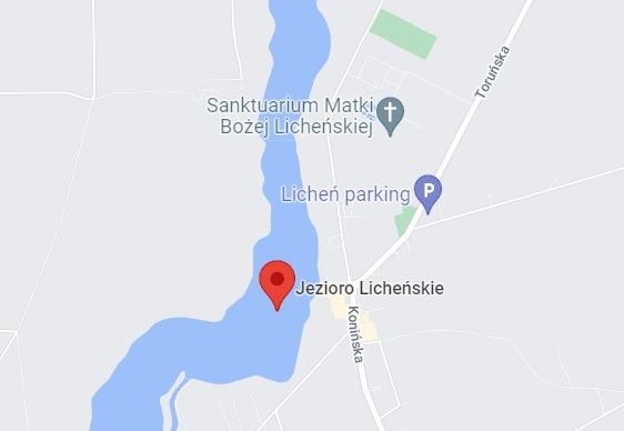 Jezioro Licheńskie w miejscowości Licheń Stary